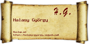 Halasy György névjegykártya