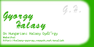 gyorgy halasy business card